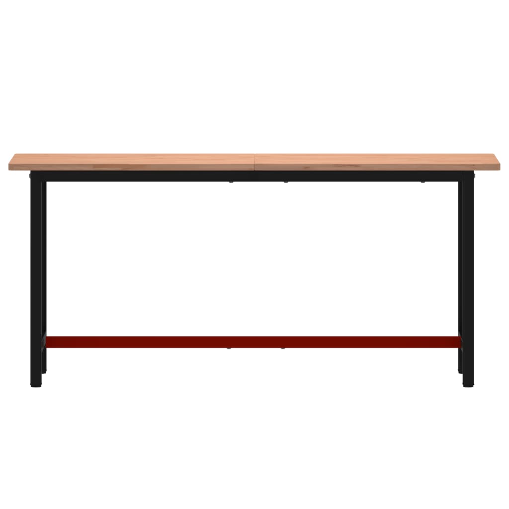 Πάγκος Εργασίας 180x55x81,5εκ. από Μασίφ Ξύλο Οξιάς και Μέταλλο - Pakobazaar