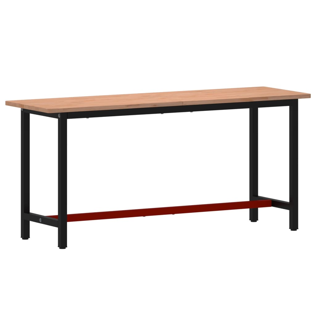 Πάγκος Εργασίας 180x55x81,5εκ. από Μασίφ Ξύλο Οξιάς και Μέταλλο - Pakobazaar