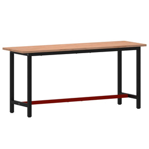 Πάγκος Εργασίας 180x55x81,5εκ. από Μασίφ Ξύλο Οξιάς και Μέταλλο - Pakobazaar