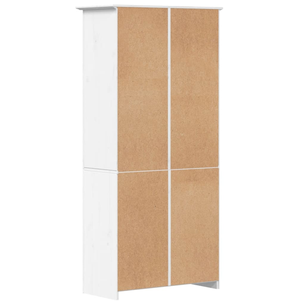 Βιβλιοθήκη BODO Λευκή 82 x 40 x 173 εκ. από Μασίφ Ξύλο Πεύκου