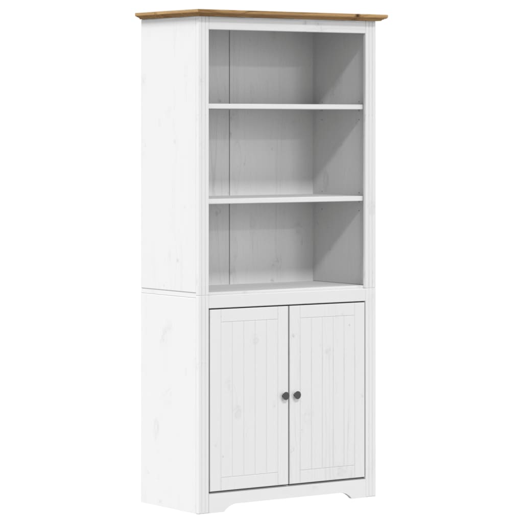 Βιβλιοθήκη BODO Λευκή/Καφέ 82x40x173 εκ. από Μασίφ Ξύλο Πεύκου