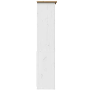 Βιβλιοθήκη BODO Λευκή/Καφέ 82x40x173 εκ. από Μασίφ Ξύλο Πεύκου