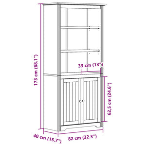 Βιβλιοθήκη BODO Λευκή/Καφέ 82x40x173 εκ. από Μασίφ Ξύλο Πεύκου