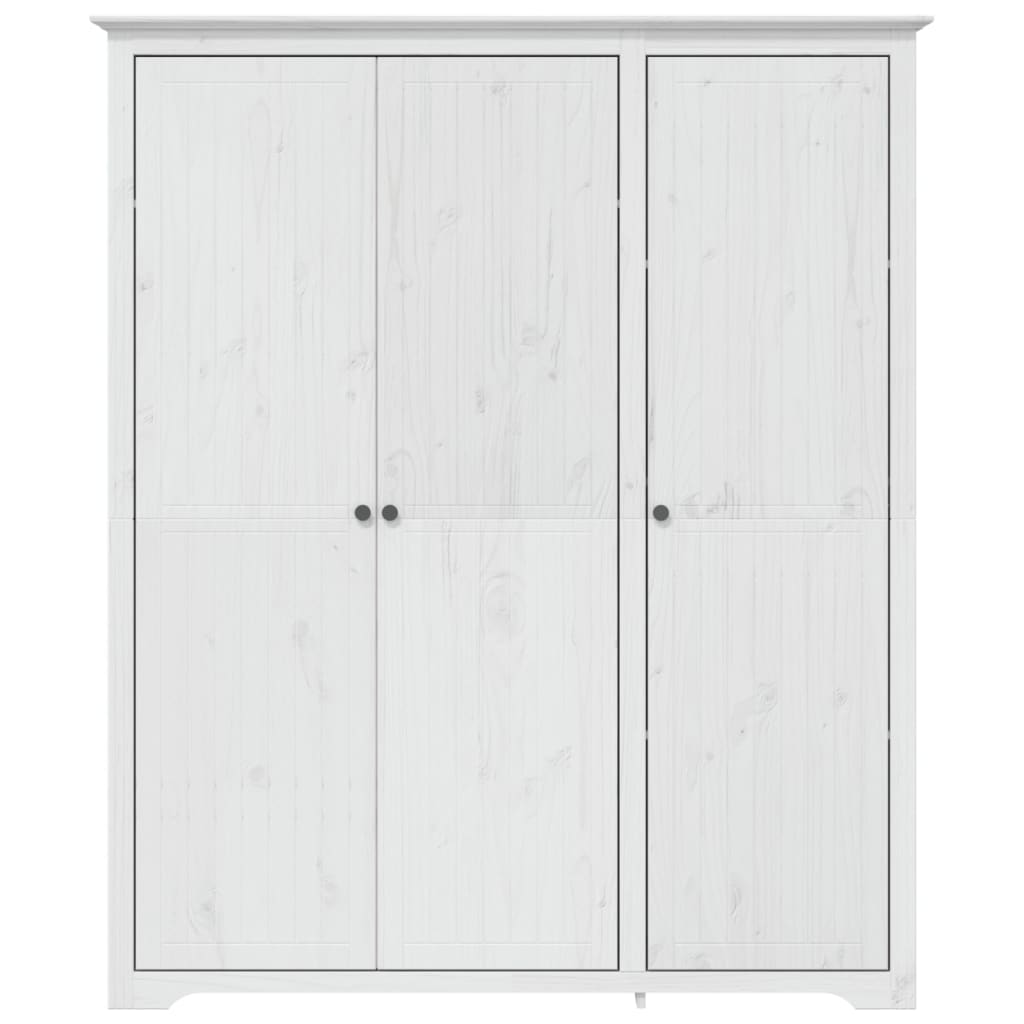 Ντουλάπα BODO Λευκή 146x53,5x173 εκ. από Μασίφ Ξύλο Πεύκου
