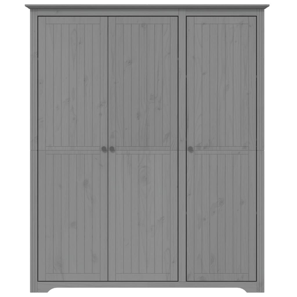 Ντουλάπα BODO Γκρι 146x53,5x173 εκ. από Μασίφ Ξύλο Πεύκου