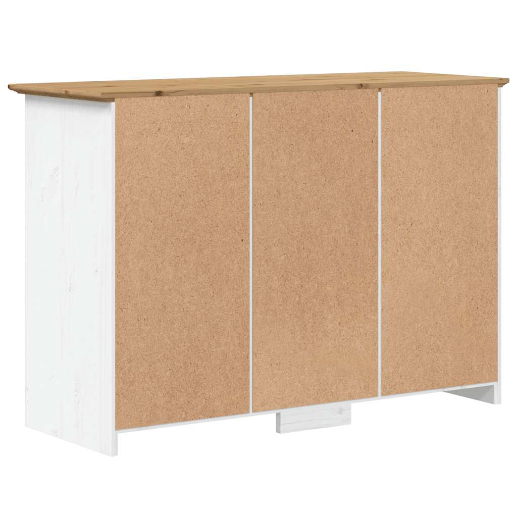 Ντουλάπι BODO Λευκό/Καφέ 115,5x44x80 εκ. από Μασίφ Ξύλο Πεύκου - Pakobazaar