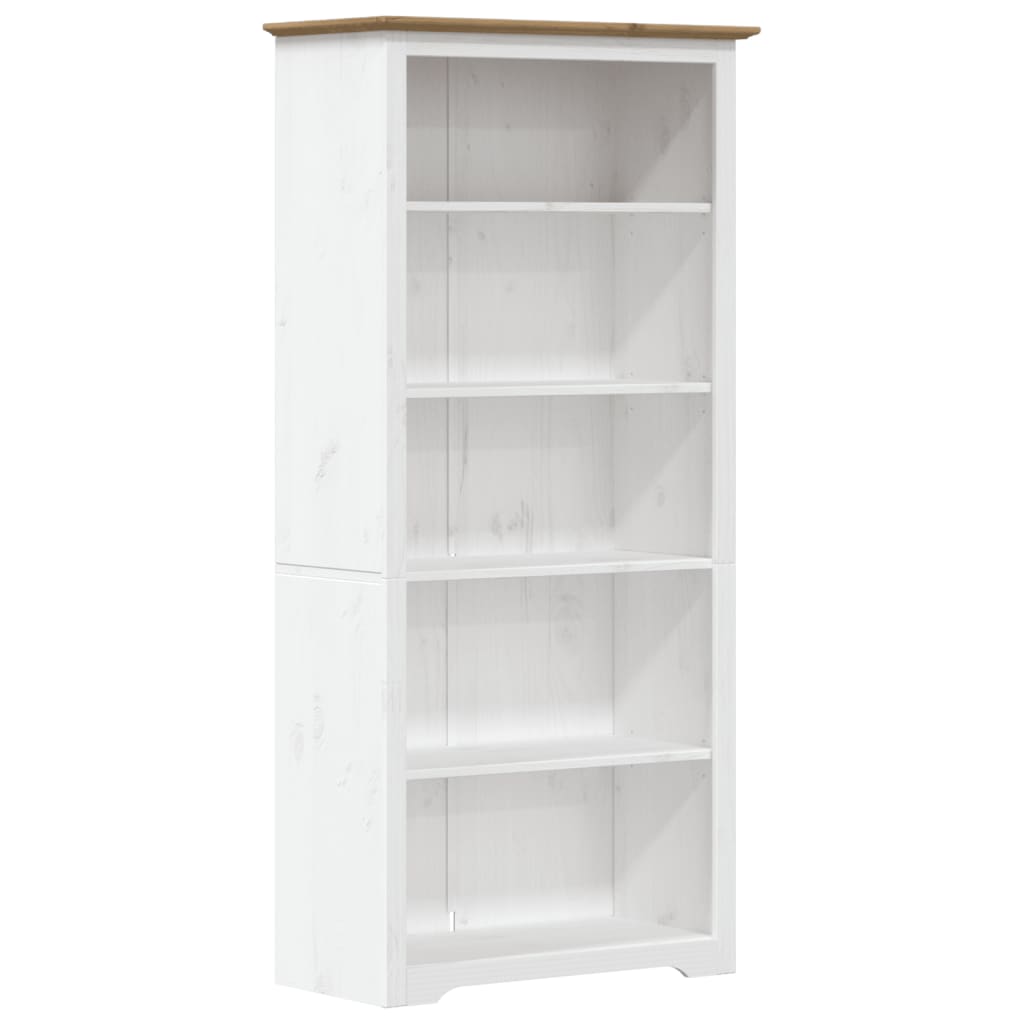 Βιβλιοθήκη BODO 5 Επ. Καφέ 82x40x173 εκ. από Μασίφ Ξύλο Πεύκου - Pakobazaar