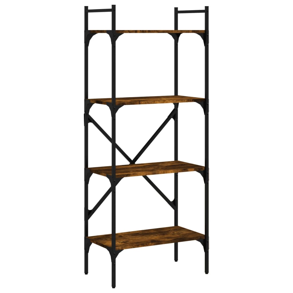 Βιβλιοθήκη 4 Επιπέδων Καπνιστή Δρυς 56x31,5x138,5 εκ Επεξ. Ξύλο