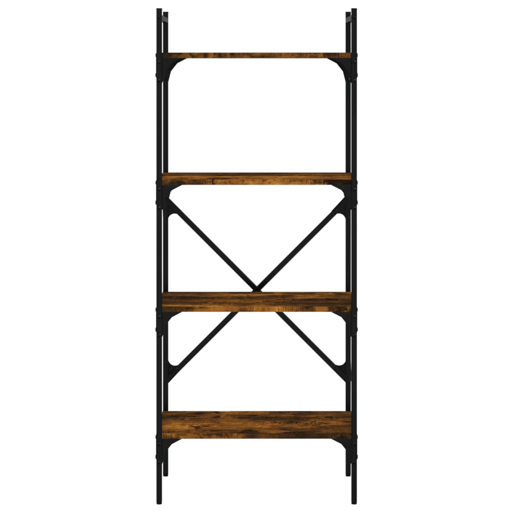 Βιβλιοθήκη 4 Επιπέδων Καπνιστή Δρυς 56x31,5x138,5 εκ Επεξ. Ξύλο