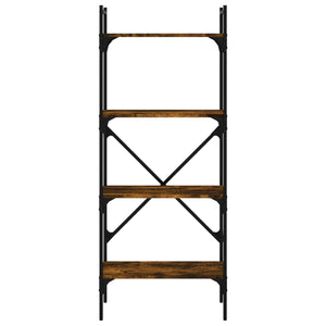 Βιβλιοθήκη 4 Επιπέδων Καπνιστή Δρυς 56x31,5x138,5 εκ Επεξ. Ξύλο