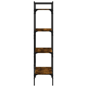 Βιβλιοθήκη 4 Επιπέδων Καπνιστή Δρυς 56x31,5x138,5 εκ Επεξ. Ξύλο