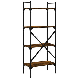 Βιβλιοθήκη 4 Επιπέδων Καπνιστή Δρυς 56x31,5x138,5 εκ Επεξ. Ξύλο