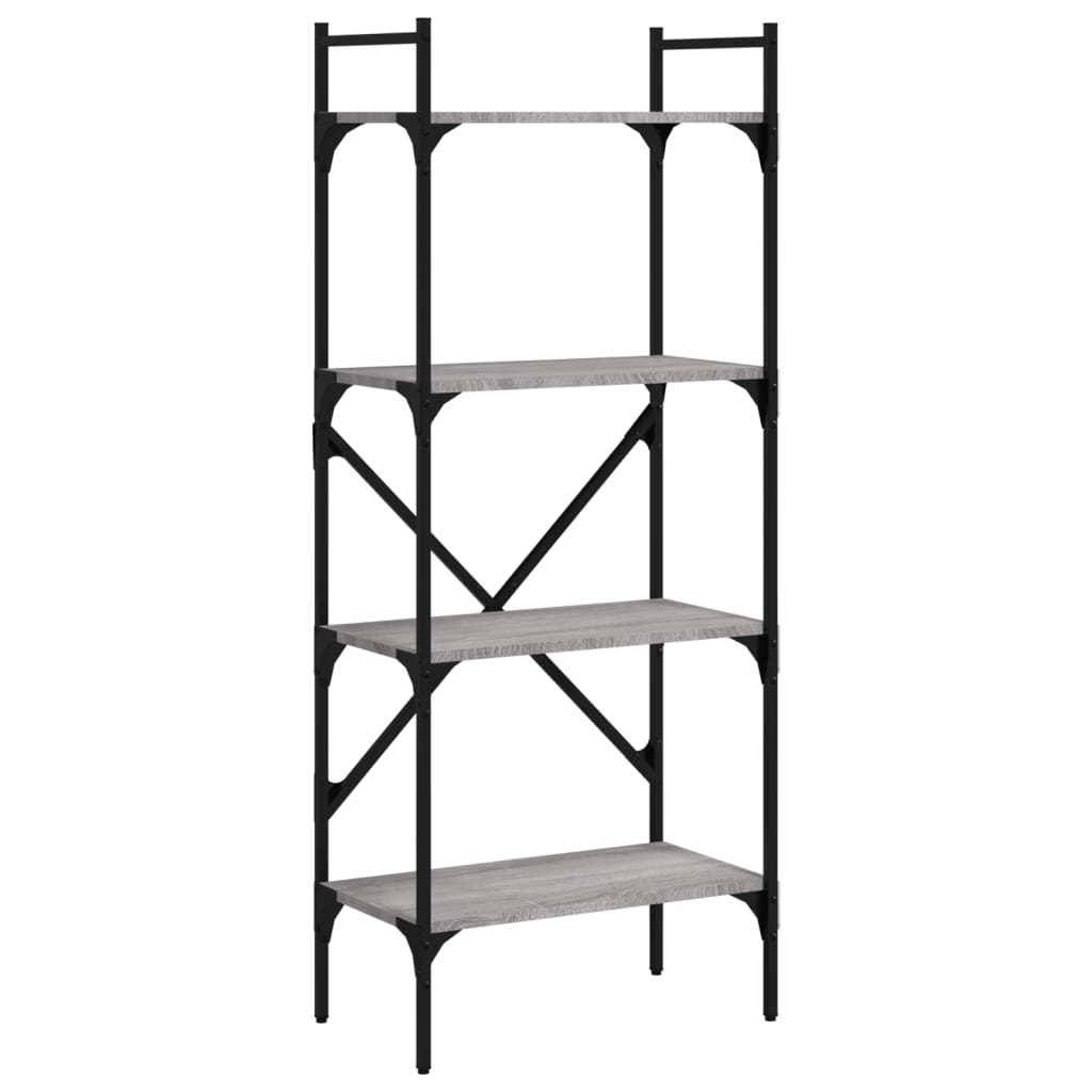 Βιβλιοθήκη 4 Επιπέδων Γκρι Sonoma 56x31,5x138,5 εκ. Επεξ. Ξύλο