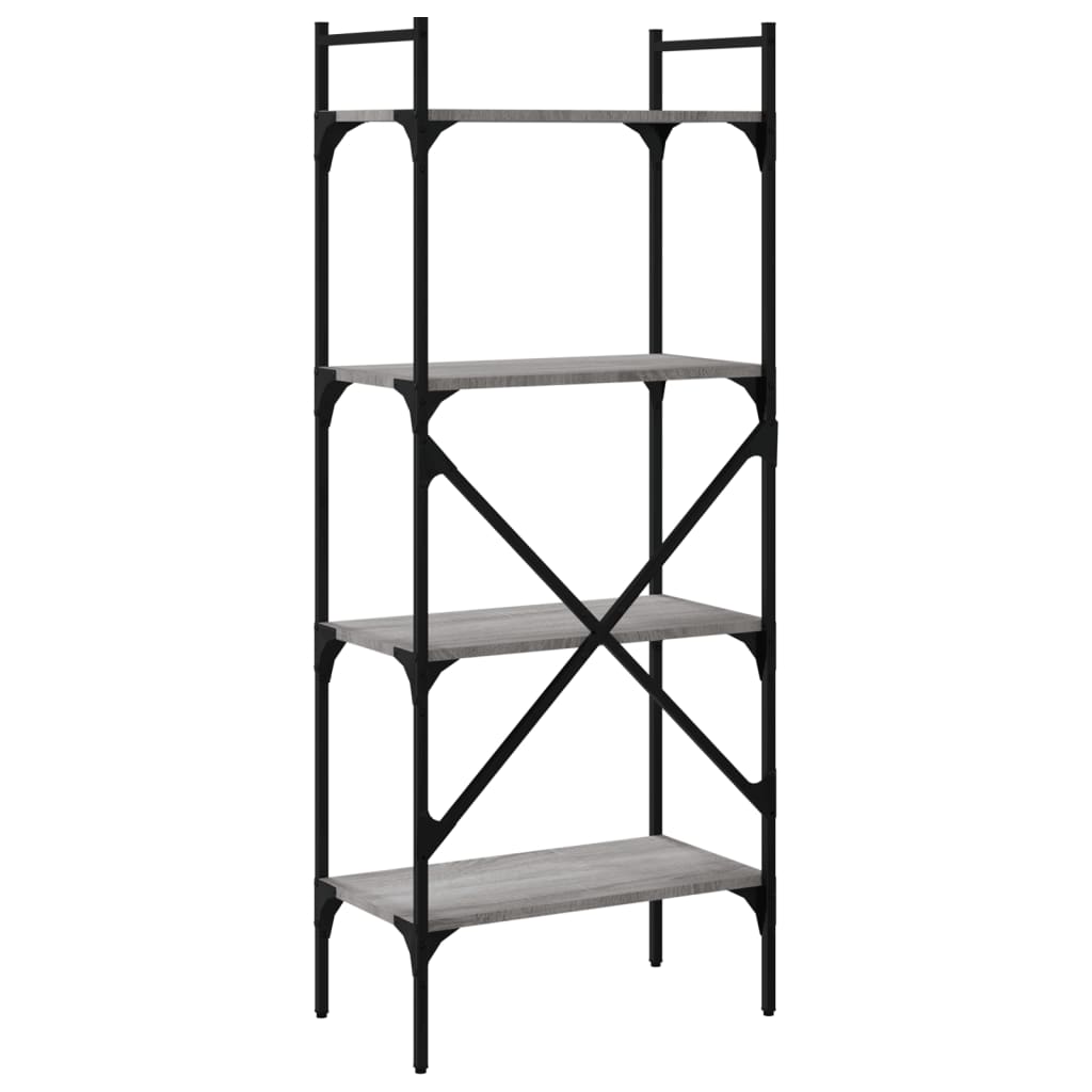 Βιβλιοθήκη 4 Επιπέδων Γκρι Sonoma 56x31,5x138,5 εκ. Επεξ. Ξύλο