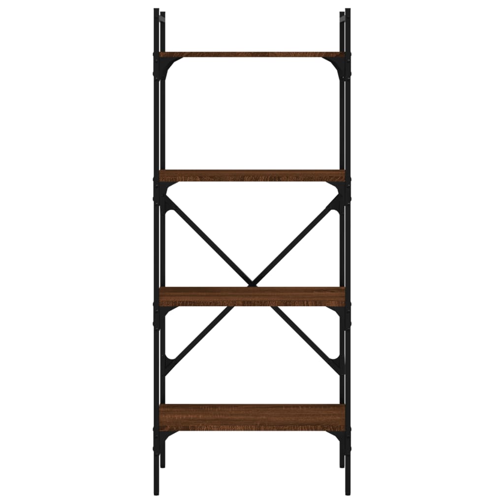 Βιβλιοθήκη 4 Επιπέδων Καφέ Δρυς 56x31,5x138,5 εκ. Επεξεργ. Ξύλο