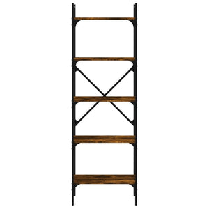 Βιβλιοθήκη 5 Επιπέδων Καπνιστή Δρυς 56x31,5x174εκ. Επεξ. Ξύλο