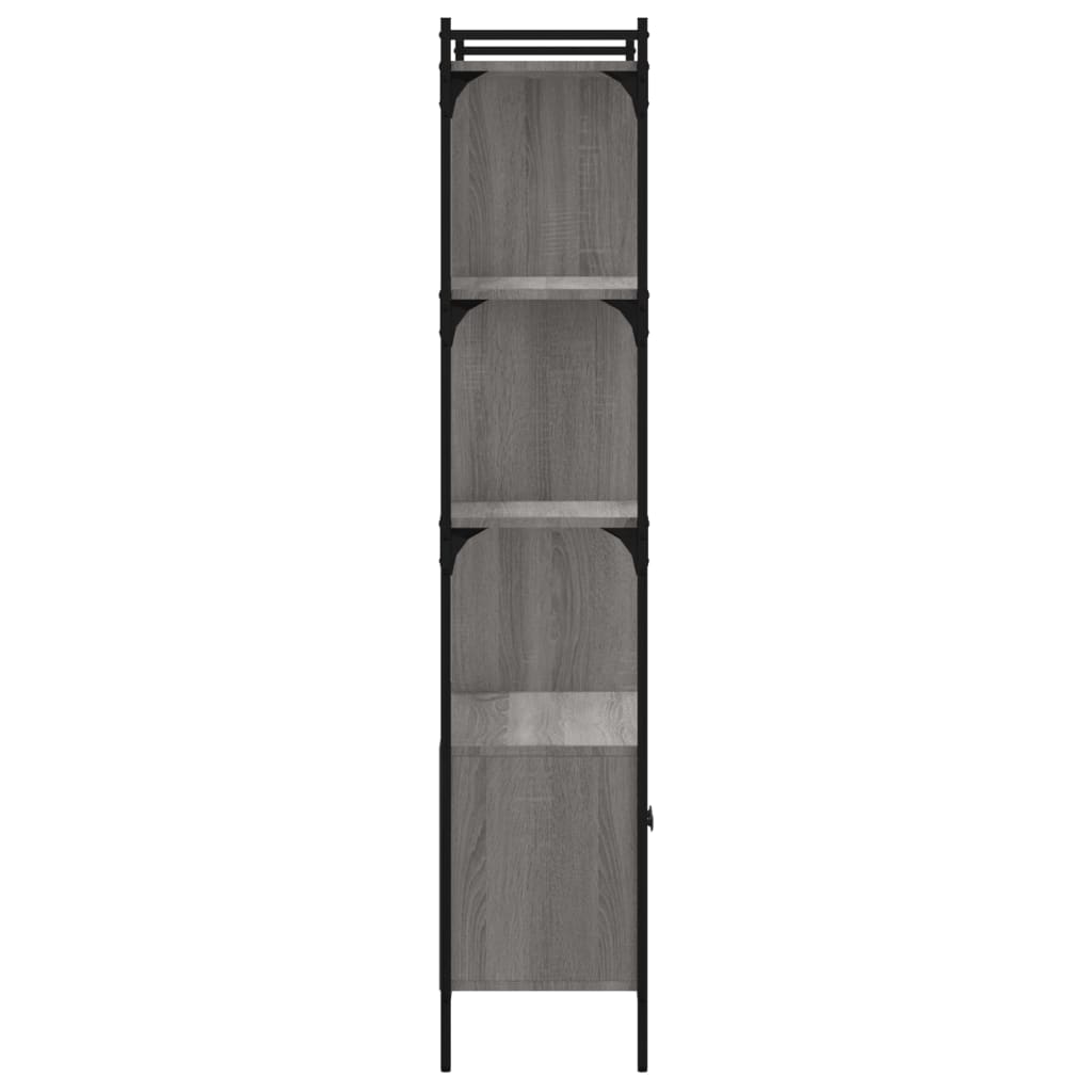 Βιβλιοθήκη με Πόρτες Γκρι Sonoma 76,5x30x154,5 εκ. Επεξ. Ξύλο - Pakobazaar