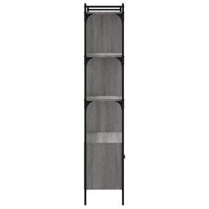 Βιβλιοθήκη με Πόρτες Γκρι Sonoma 76,5x30x154,5 εκ. Επεξ. Ξύλο - Pakobazaar