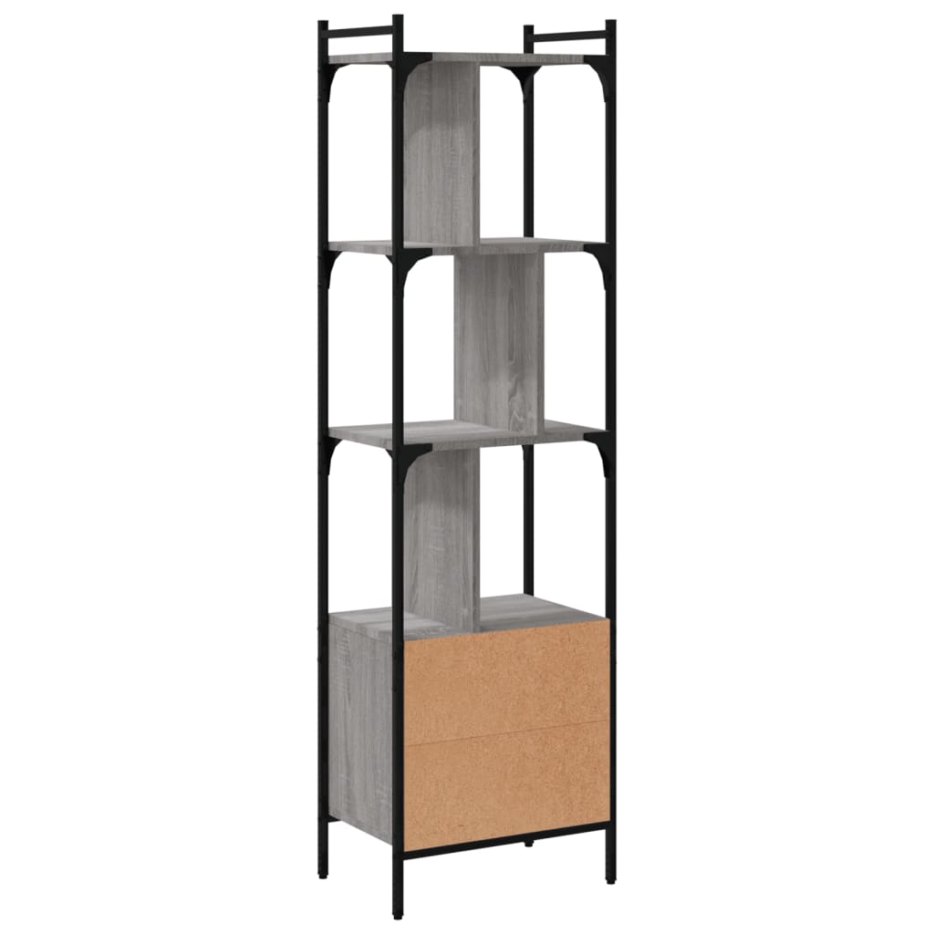 Βιβλιοθήκη με Πόρτα Γκρι Sonoma 44,5x30x154,5 εκ. Επεξ. Ξύλο