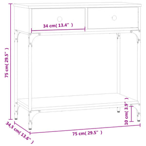 Τραπέζι Κονσόλα Sonoma Δρυς 75x34,5x75 εκ. Επεξεργασμένο Ξύλο