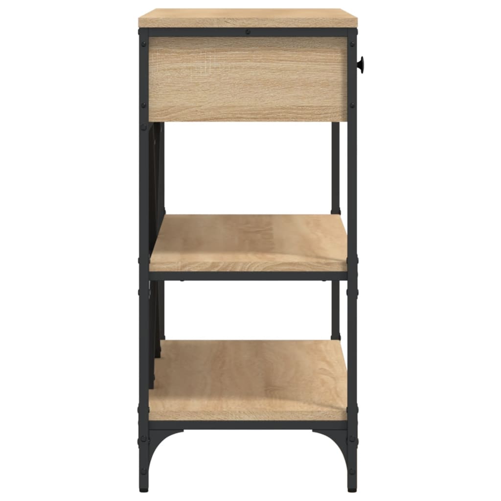 Τραπέζι Κονσόλα με Συρτάρια&Ράφια Sonoma Δρυς από Επεξεργ. Ξύλο