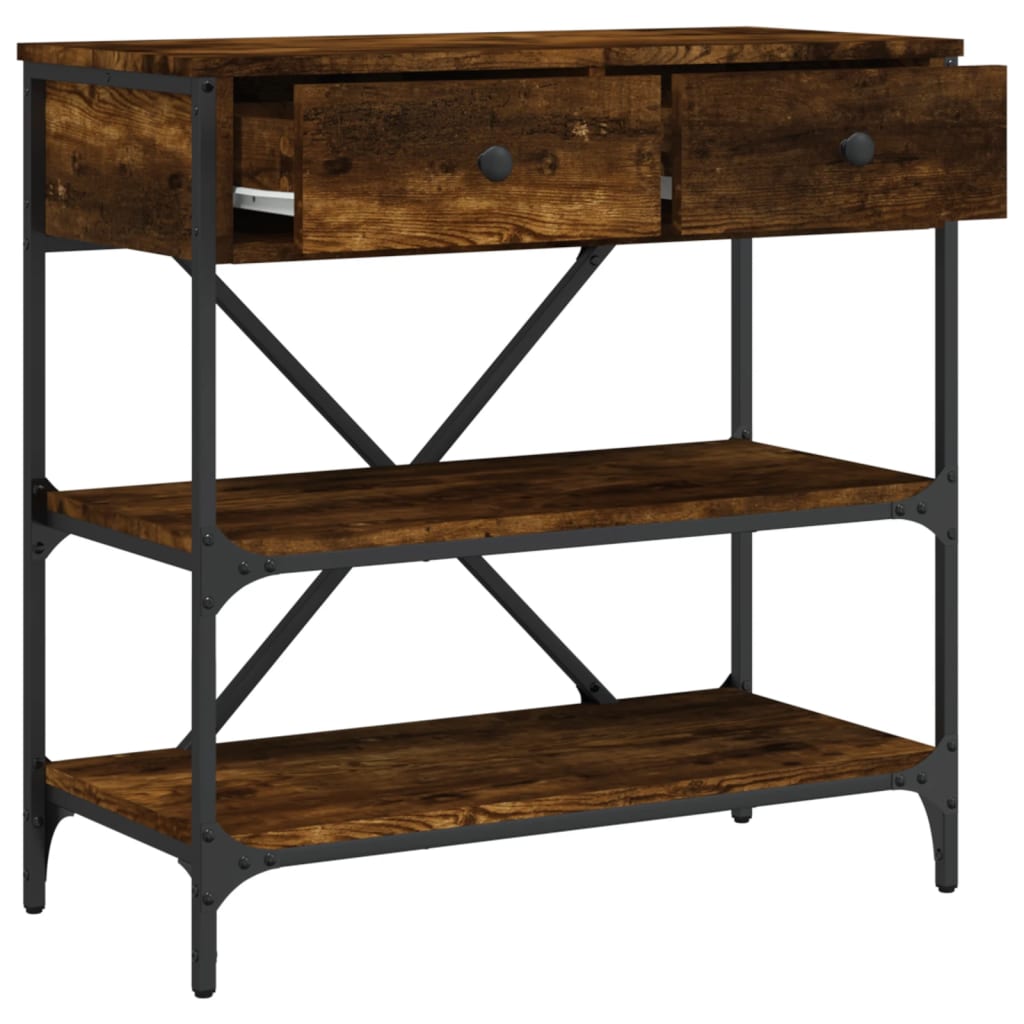 Τραπέζι Κονσόλα Καπνιστή Δρυς 75x34,5x75 εκ. Επεξεργ. Ξύλο