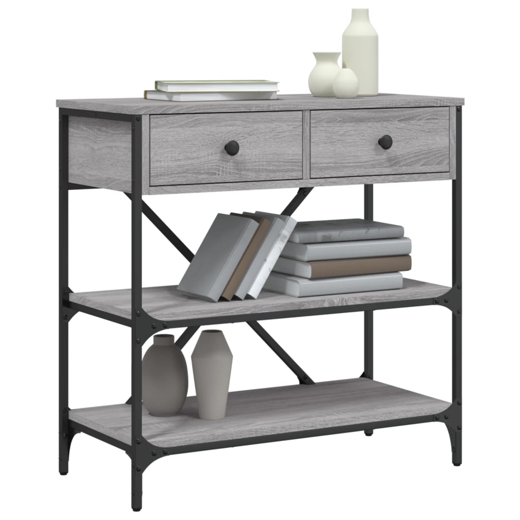 Τραπέζι Κονσόλα Γκρι Sonoma 75x34,5x75 εκ. Επεξεργασμένο Ξύλο