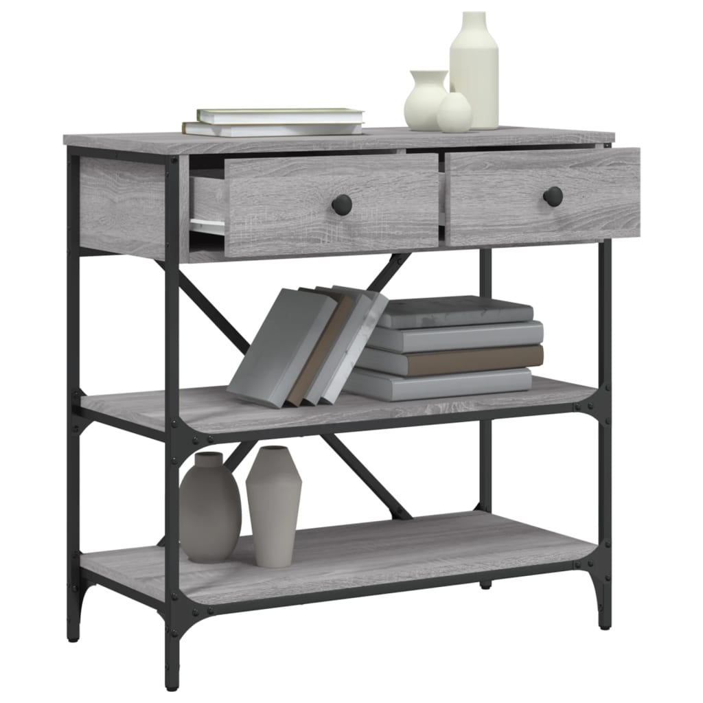 Τραπέζι Κονσόλα Γκρι Sonoma 75x34,5x75 εκ. Επεξεργασμένο Ξύλο