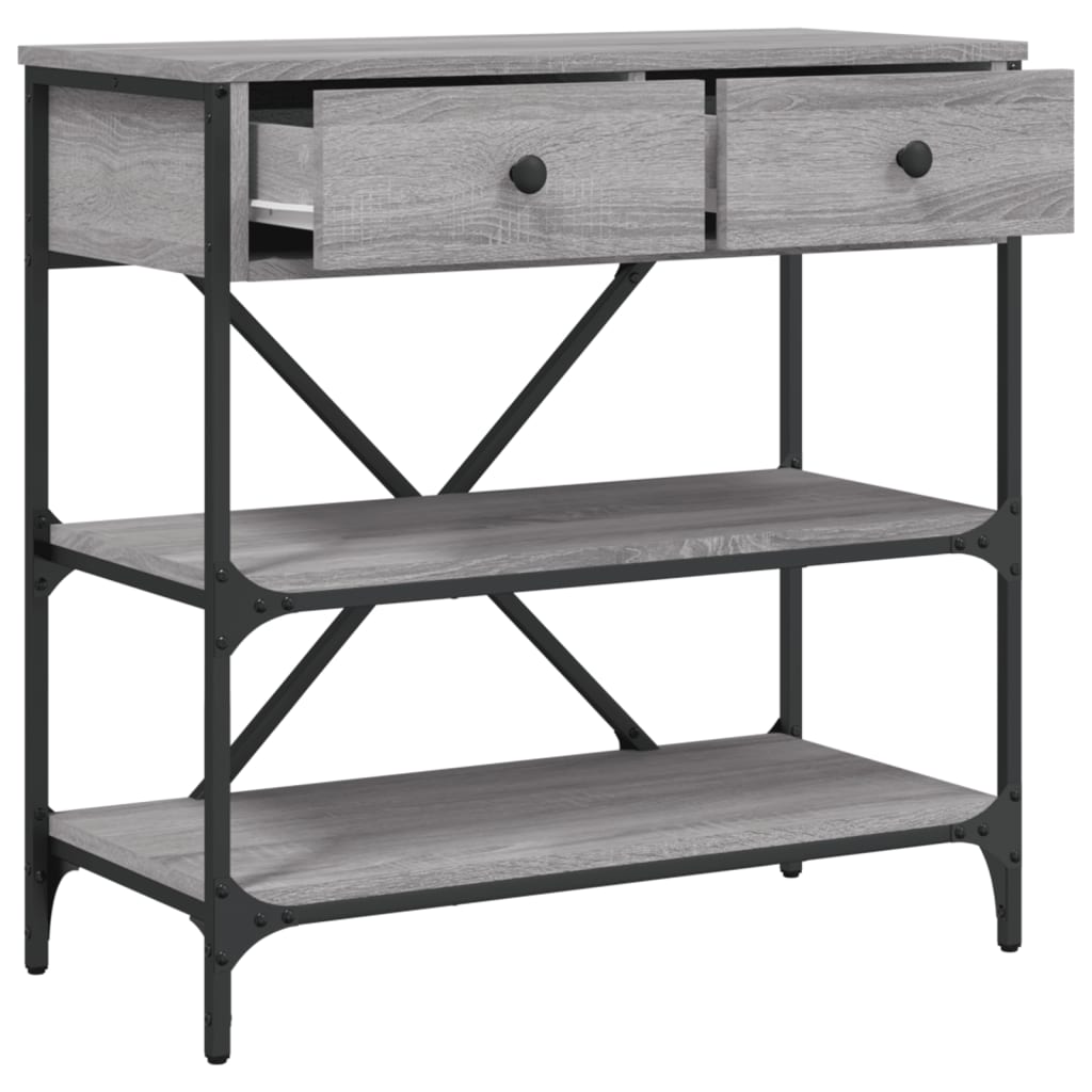 Τραπέζι Κονσόλα Γκρι Sonoma 75x34,5x75 εκ. Επεξεργασμένο Ξύλο