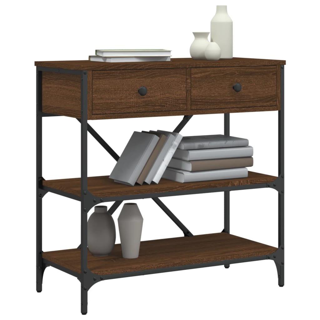 Τραπέζι Κονσόλα Καφέ Δρυς 75x34,5x75 εκ. Επεξεργασμένο Ξύλο - Pakobazaar