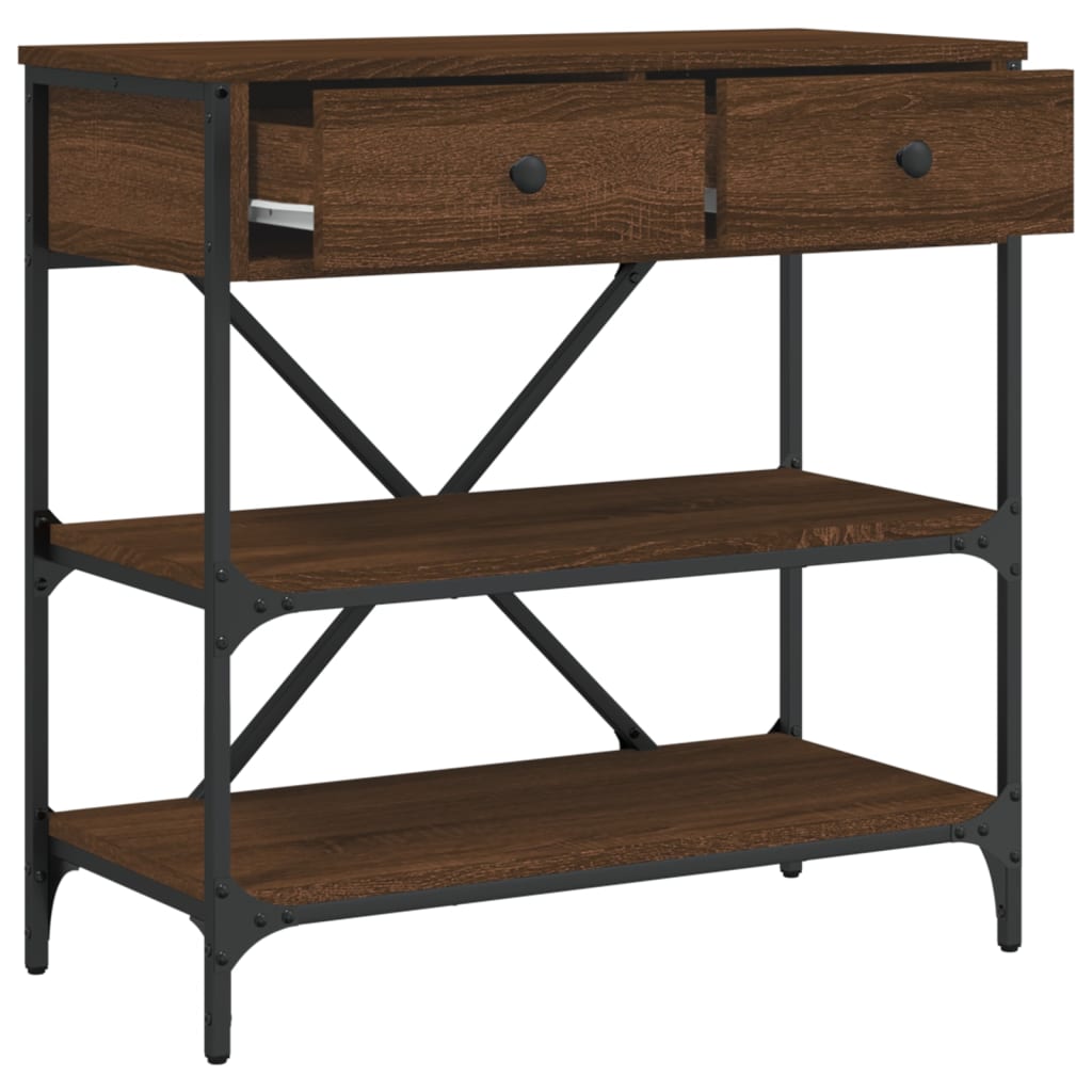 Τραπέζι Κονσόλα Καφέ Δρυς 75x34,5x75 εκ. Επεξεργασμένο Ξύλο - Pakobazaar