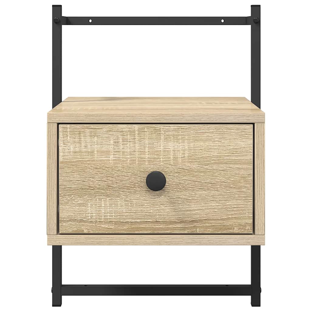 Κομοδίνα Επιτοίχια 2 τεμ. Sonoma Δρυς 35x30x51 εκ Επεξεργ. Ξύλο