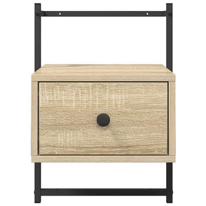 Κομοδίνα Επιτοίχια 2 τεμ. Sonoma Δρυς 35x30x51 εκ Επεξεργ. Ξύλο