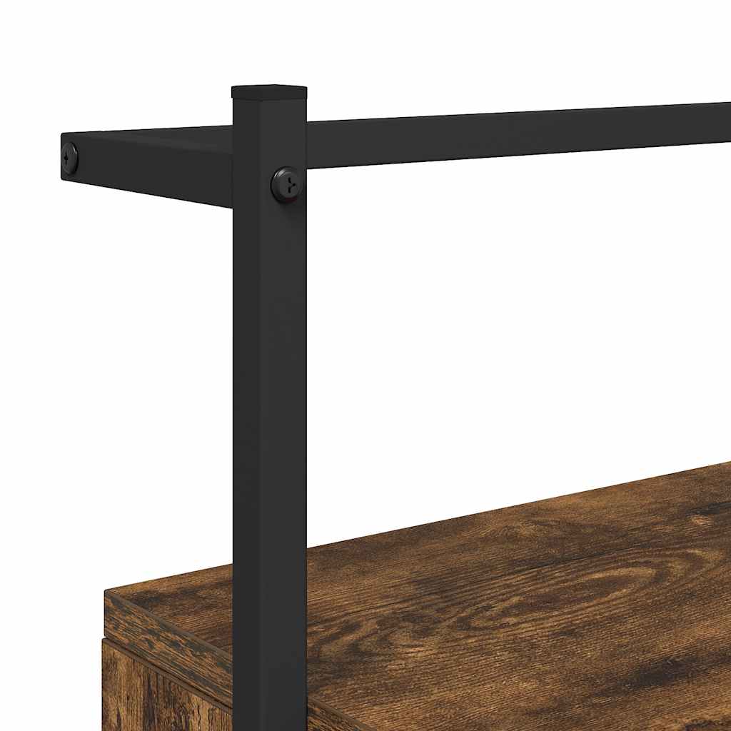 Κομοδίνο Επιτοίχιο Καπνιστή Δρυς 35x30x51 εκ. από Επεξεργ. Ξύλο