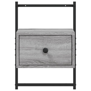Κομοδίνο Επιτοίχιο Γκρι Sonoma 35x30x51 εκ. από Επεξεργ. Ξύλο