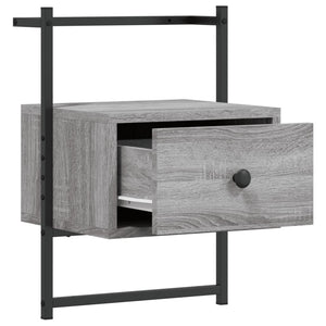 Κομοδίνο Επιτοίχιο Γκρι Sonoma 35x30x51 εκ. από Επεξεργ. Ξύλο