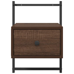 Κομοδίνο Επιτοίχιο Καφέ Δρυς 35x30x51 εκ. από Επεξεργ. Ξύλο