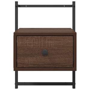 Κομοδίνα Επιτοίχια 2 τεμ. Καφέ Δρυς 35x30x51 εκ. Επεξ. Ξύλο