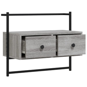 Έπιπλο Τηλεόρασης Επιτοίχιο Γκρι Sonoma 60,5x30x51 εκ. Επ. Ξύλο