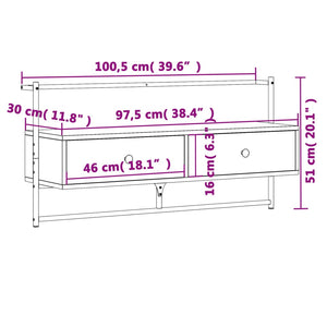 Έπιπλο Τηλεόρασης Επιτοίχιο Sonoma Δρυς 100,5x30x51 εκ Επ. Ξύλο