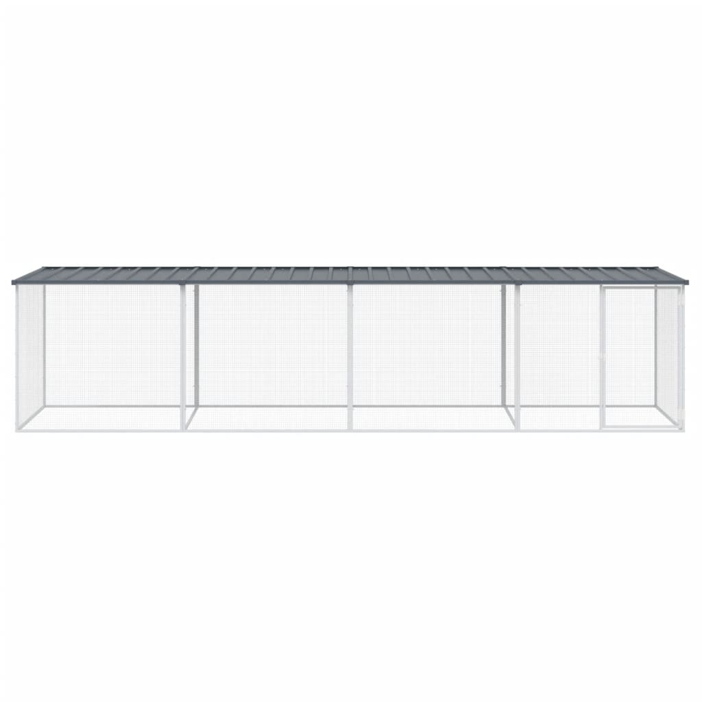 Κοτέτσι - Κλουβί με Στέγη Ανθρακί 403x98x90 εκ. Γαλβαν. Ατσάλι