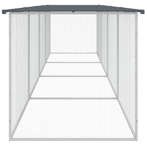 Κοτέτσι - Κλουβί με Στέγη Ανθρακί 403x98x90 εκ. Γαλβαν. Ατσάλι