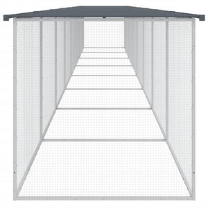 Κοτέτσι - Κλουβί με Στέγη Ανθρακί 803x98x90 εκ. Γαλβαν. Ατσάλι