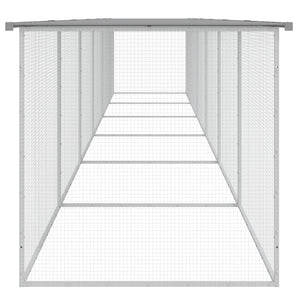 Κοτέτσι - Κλουβί με Στέγη Αν. Γκρι 603x98x90 εκ. Γαλβαν. Ατσάλι