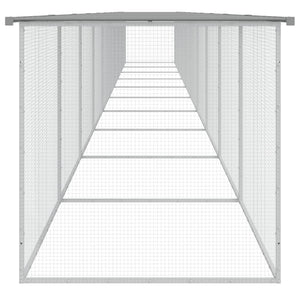 Κοτέτσι - Κλουβί με Στέγη Αν. Γκρι 1003x98x90 εκ. Γαλβ. Ατσάλι