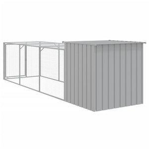 Κοτέτσι με Περίβολο Αν. Γκρι 110x405x110 εκ. Γαλβαν. Χάλυβας