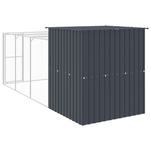 Κλουβί για Κότες με Αυλή Ανθρακί 165x455x181 εκ Γαλβαν. Χάλυβας - Pakobazaar