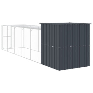 Κοτέτσι με Περίβολο Ανθρακί 165x659x181 εκ. Γαλβαν. Χάλυβας