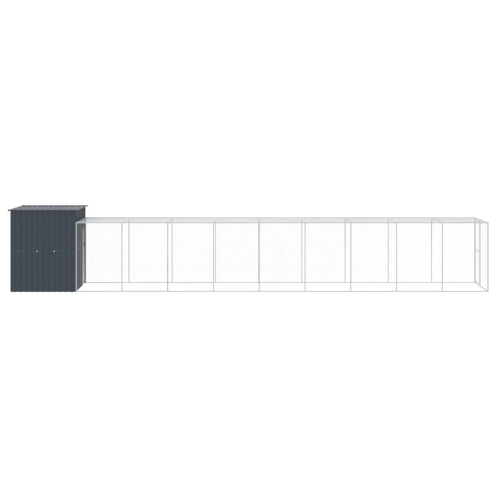 Κοτέτσι με Περίβολο Ανθρακί 165x1067x181 εκ. Γαλβαν. Χάλυβας