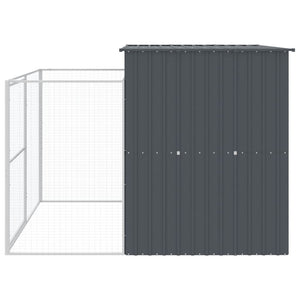 Σπιτάκι Σκύλου με Αυλή Ανθρακί 214x253x181 εκ. Γαλβαν. Χάλυβας